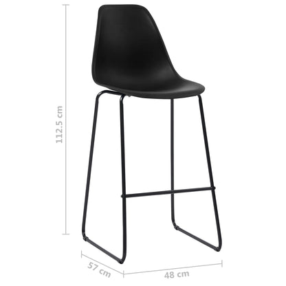 Sedie da Bar 4 pz Nere in Plastica - homemem39