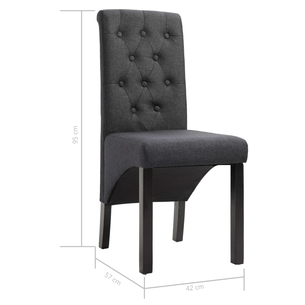 Sedie da Pranzo 4 pz Grigio Scuro in Tessuto | homemem39