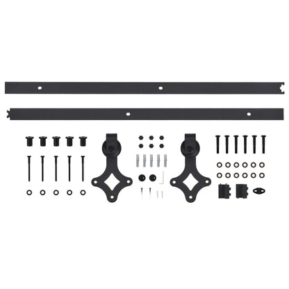 Kit di Binari per Porte Scorrevoli SKIEN 200 cm Acciaio Nero - homemem39