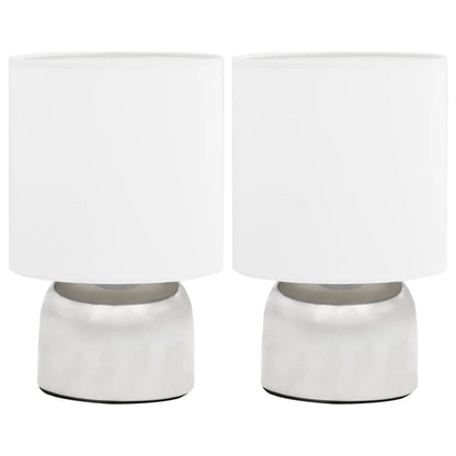 Lampade da Tavolo 2 pz Pulsanti Touch Bianche E14 - homemem39