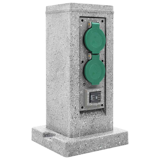 Presa Elettrica da Giardino con Sensore Luce Verticale Plastica - homemem39
