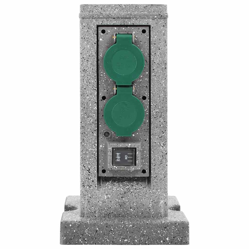 Presa Elettrica da Giardino con Sensore Luce Verticale Plastica - homemem39