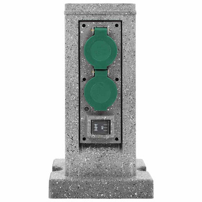 Presa Elettrica da Giardino con Sensore Luce Verticale Plastica - homemem39