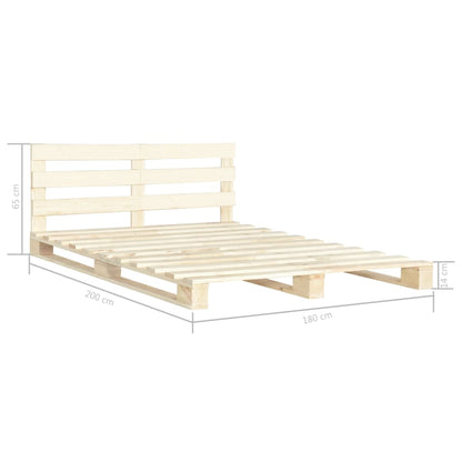 Giroletto in Pallet di Legno Massello di Pino 180x200 cm | homemem39