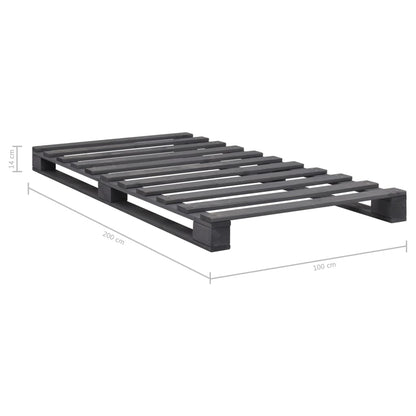 Giroletto in Pallet Grigio Legno Massello di Pino 100x200 cm | homemem39