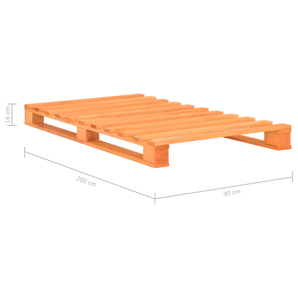Giroletto in Pallet Marrone Legno Massello di Pino 90x200 cm | homemem39