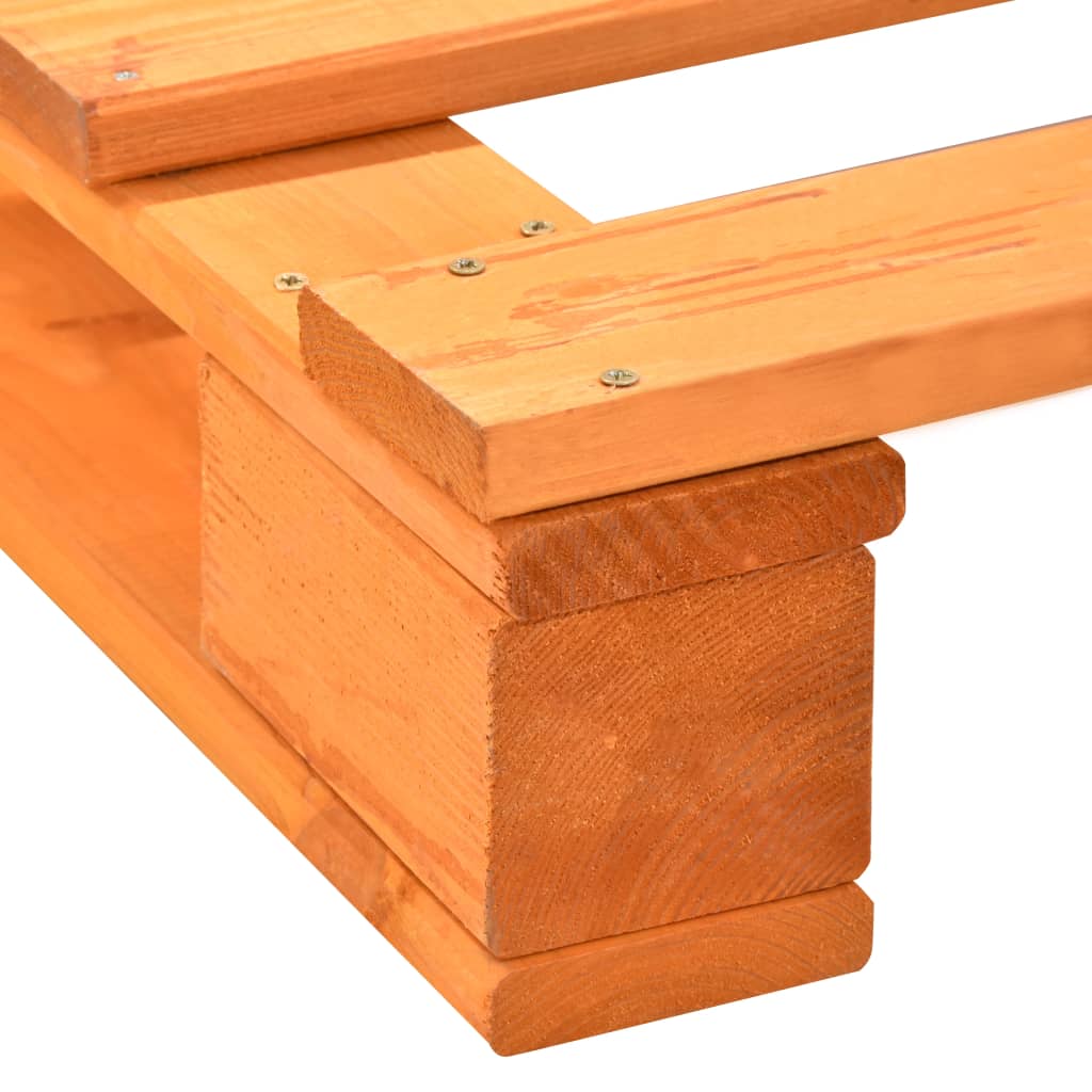 Giroletto in Pallet Marrone Legno Massello di Pino 180x200 cm | homemem39