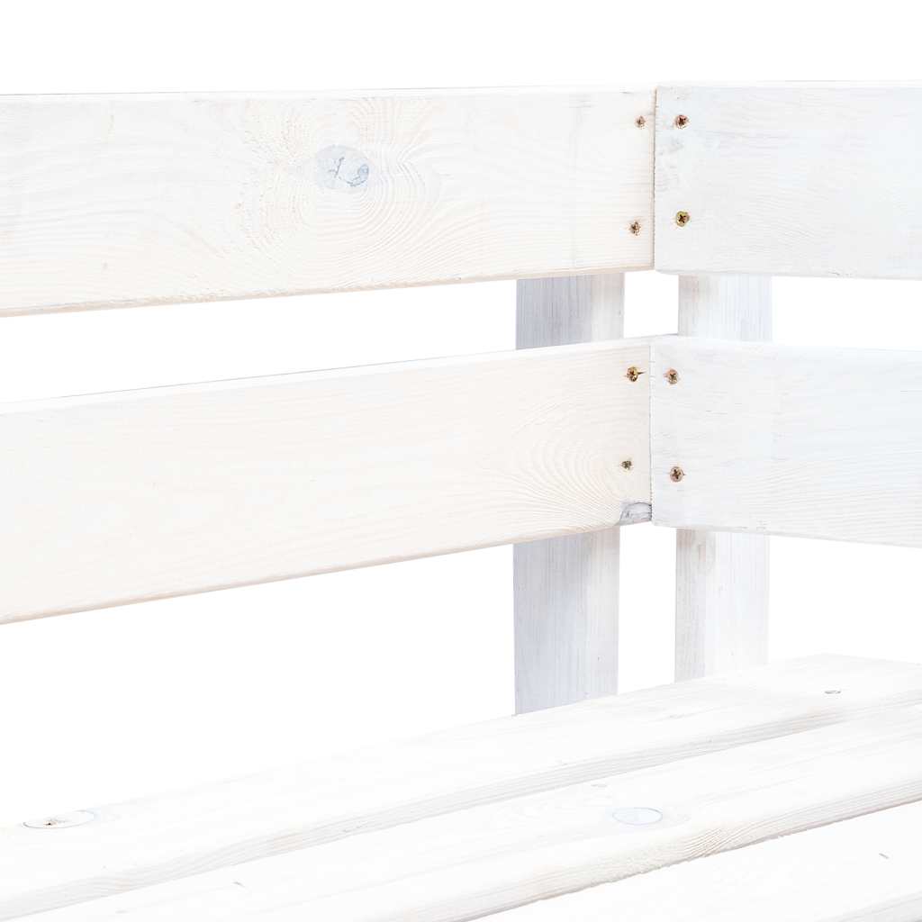 Panca Angolare da Giardino su Pallet in Legno Bianca | homemem39