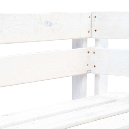 Panca Angolare da Giardino su Pallet in Legno Bianca | homemem39