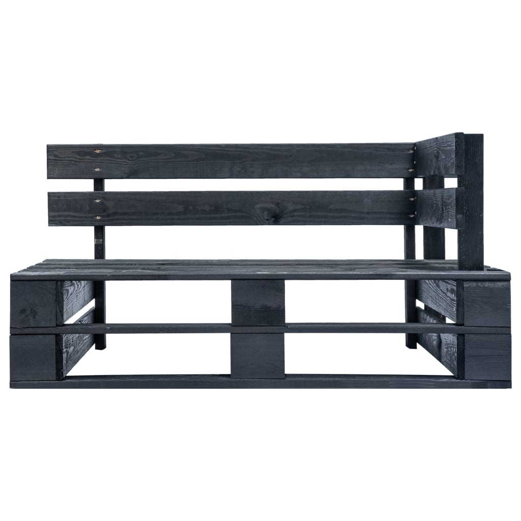 Panca Angolare da Giardino su Pallet in Legno Nera | homemem39