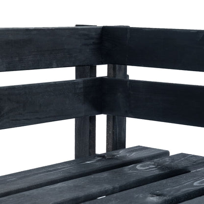 Panca Angolare da Giardino su Pallet in Legno Nera | homemem39