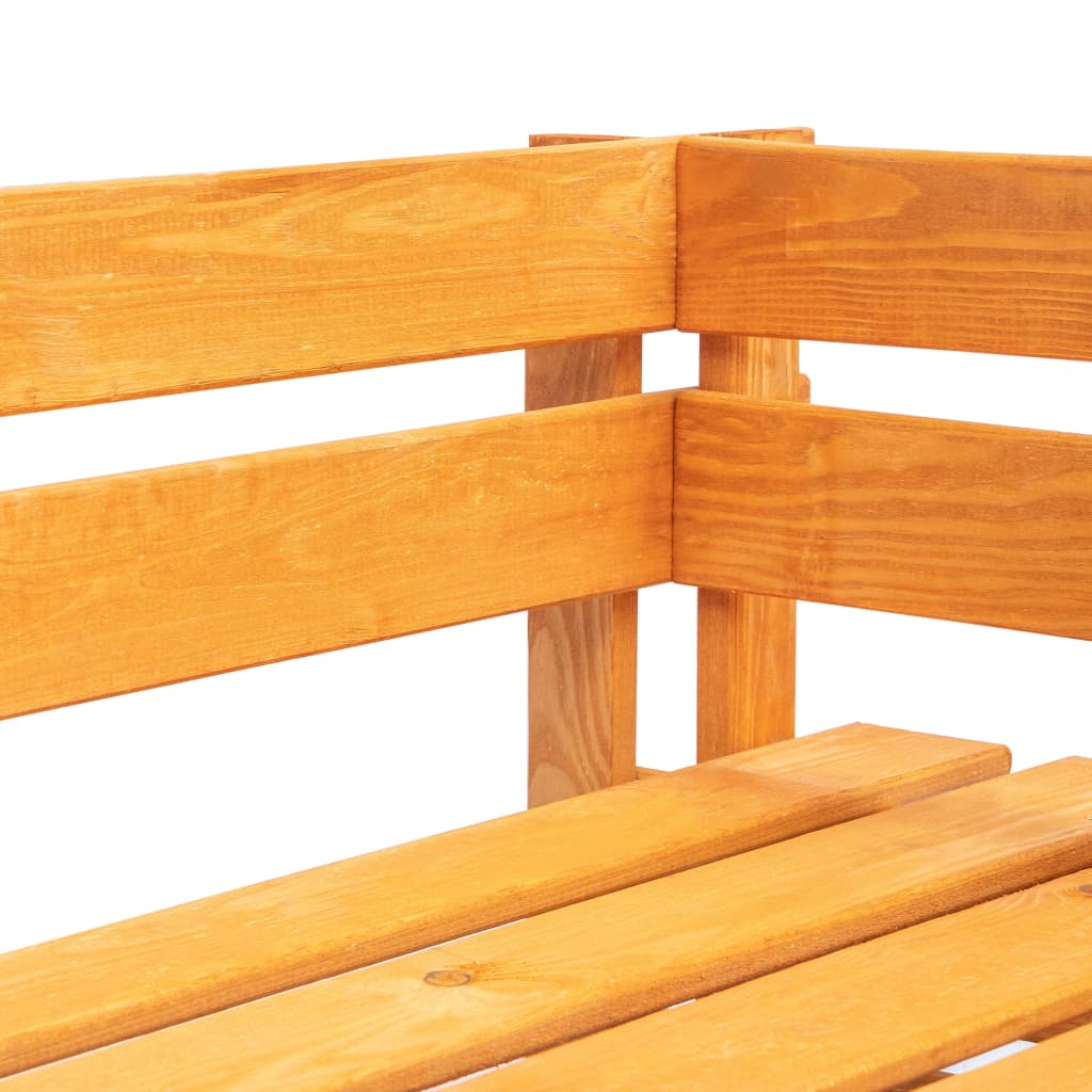 Panca Angolare da Giardino su Pallet in Legno ambra | homemem39