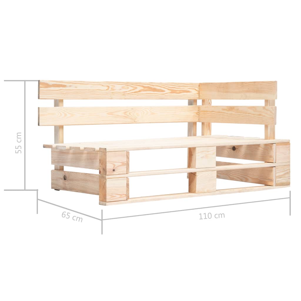Panca Angolare da Giardino su Pallet in Legno - homemem39