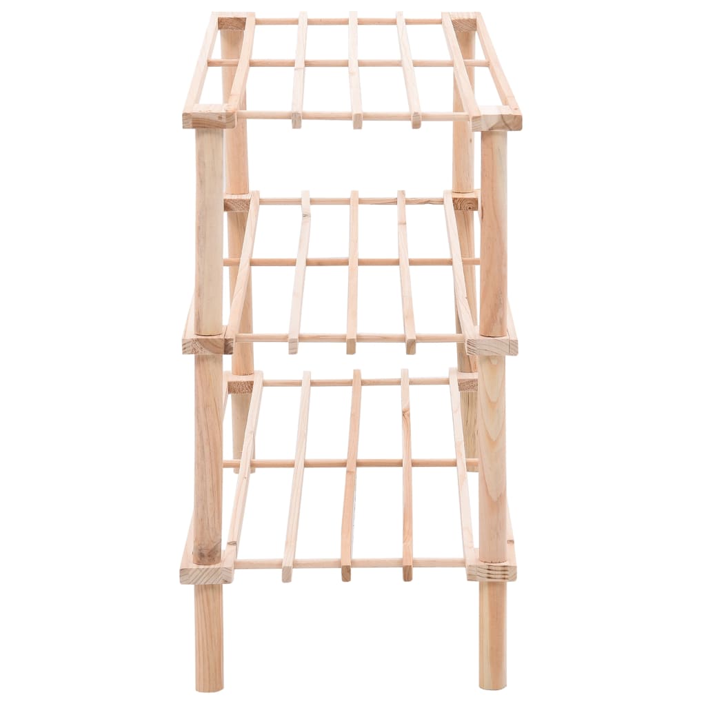 Scarpiera a 3 Livelli in Legno Massello di Abete - homemem39