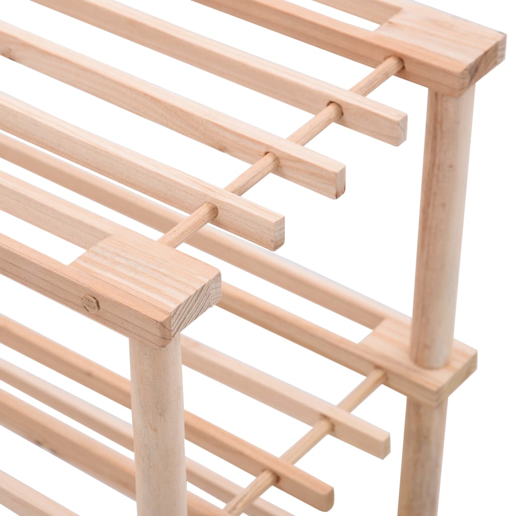 Scarpiera a 3 Livelli in Legno Massello di Abete - homemem39