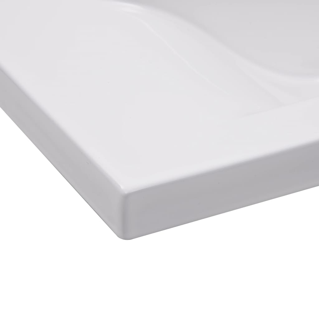 Lavabo da Incasso 81x39,5x18,5 cm in Ceramica Bianco