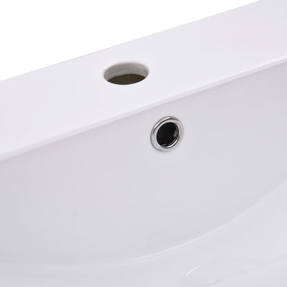 Lavabo da Incasso 91x39,5x18,5 cm in Ceramica Bianco