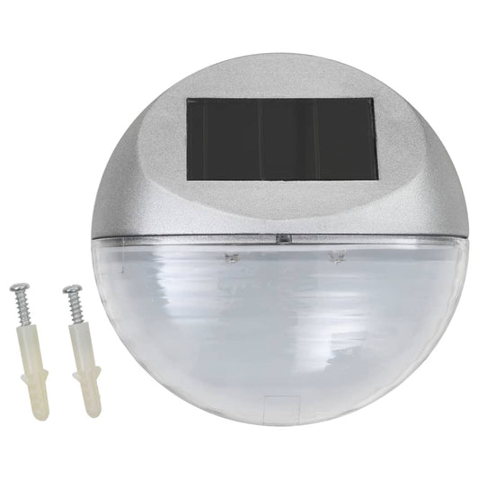 Lampade Solari da Parete da Esterno a LED 24 pz Rotonde Argento - homemem39