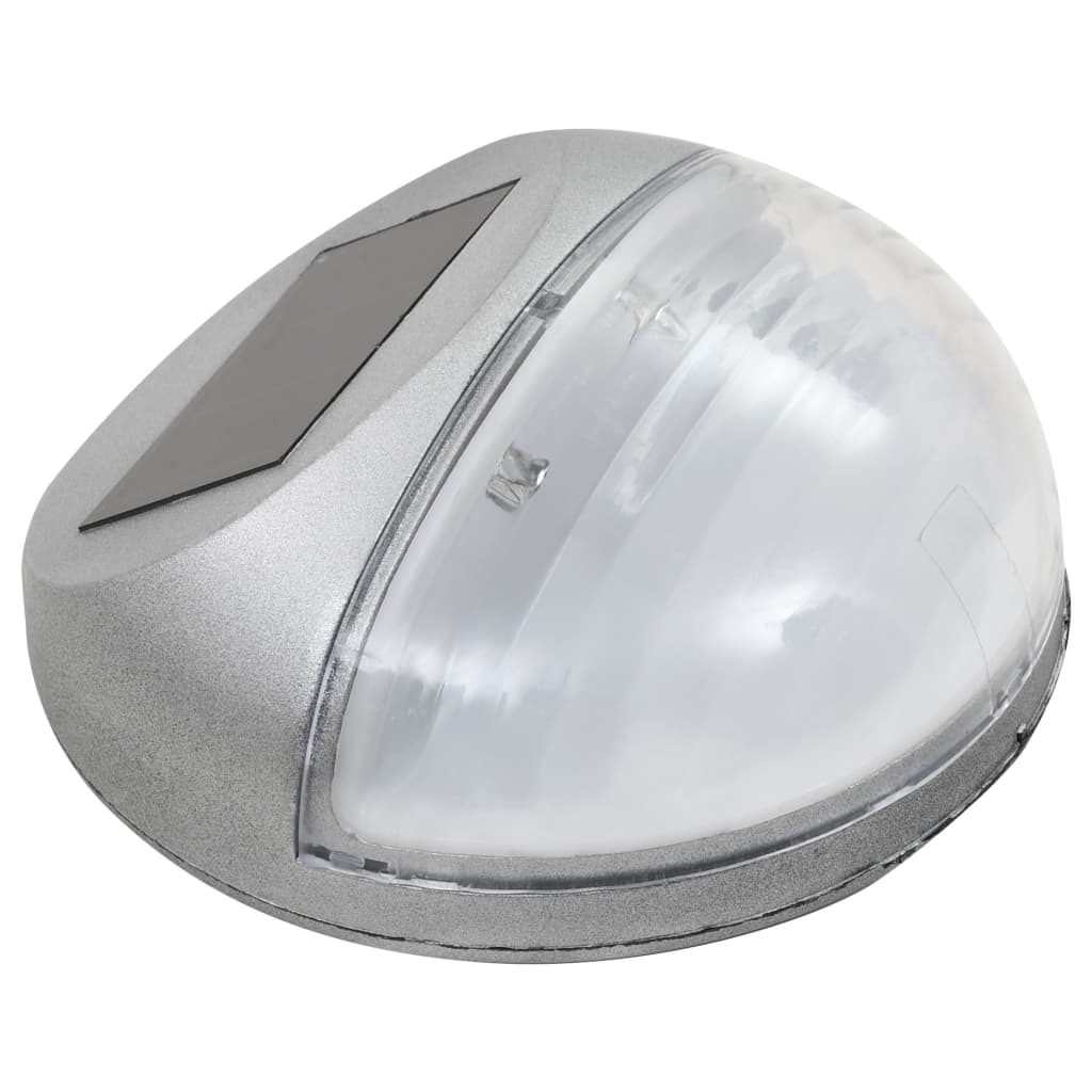 Lampade Solari da Parete da Esterno a LED 24 pz Rotonde Argento - homemem39