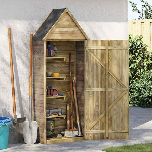 Capanno da Giardino con Porta 69,5x32x178 cm in Pino Impregnato