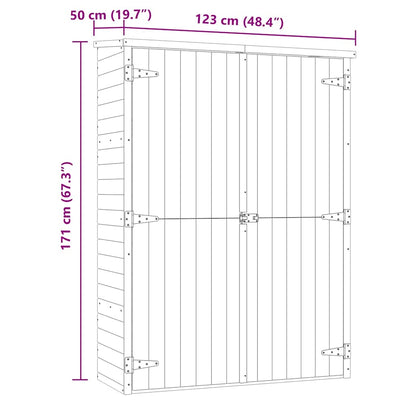 Rimessa Attrezzi da Giardino 123x50x171cm in Pino Impregnato