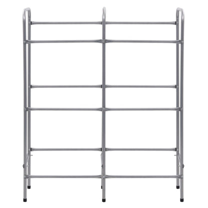 Supporto con Ripiani per 6 Casse Argento 96x33x116 cm Acciaio - homemem39