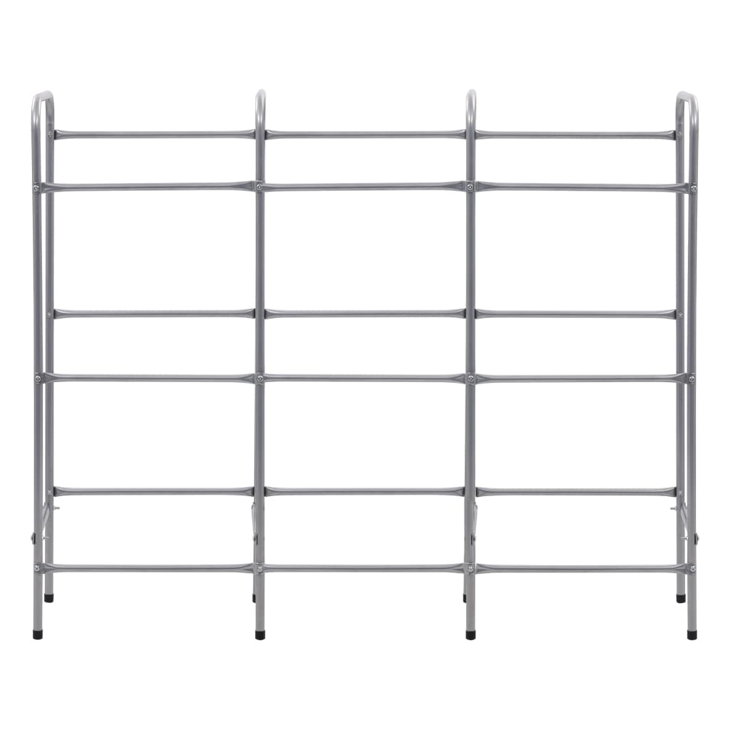 Supporto con Ripiani per 9 Casse Argento 145x33x116 cm Acciaio - homemem39