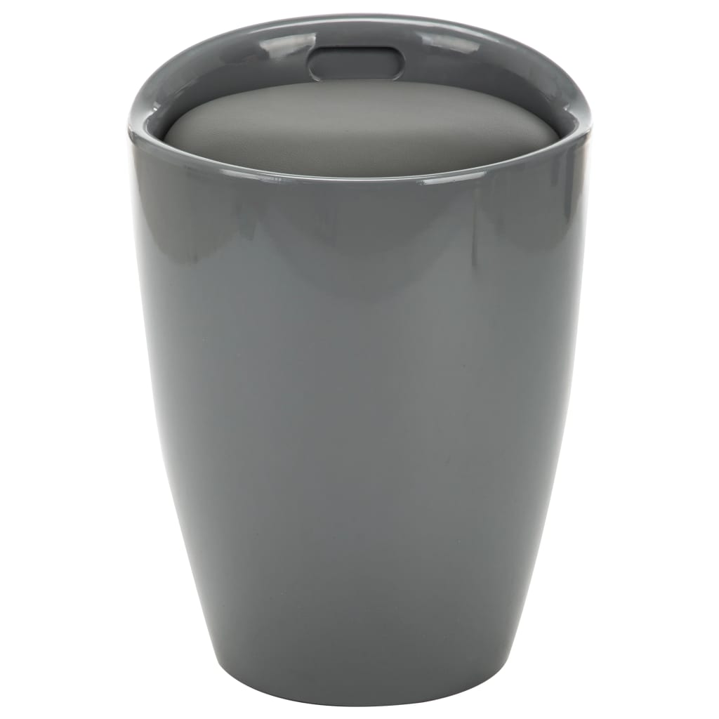 Sgabello con Contenitore Grigio in Similpelle | homemem39