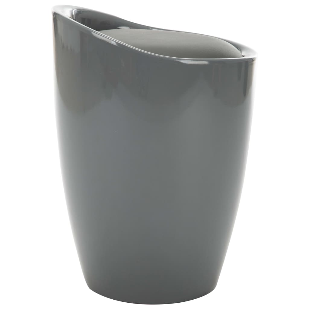 Sgabello con Contenitore Grigio in Similpelle | homemem39