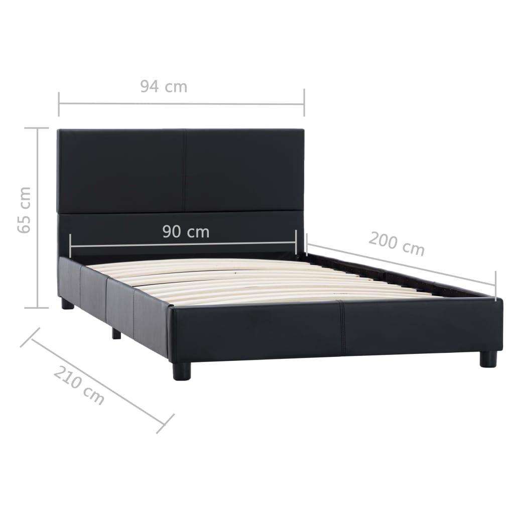 Giroletto Nero in Similpelle 90x200 cm | homemem39