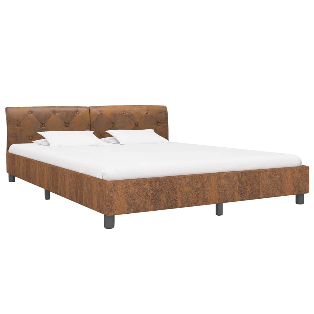 Giroletto Marrone in Similpelle Scamosciata 180x200 cm | homemem39