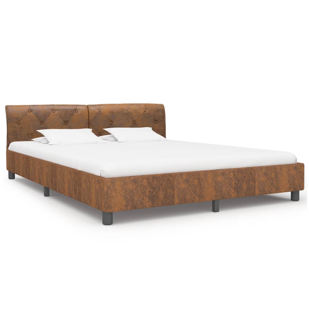 Giroletto Marrone in Similpelle Scamosciata 180x200 cm | homemem39