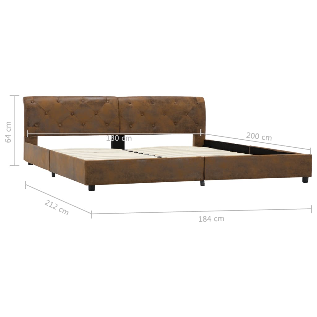 Giroletto Marrone in Similpelle Scamosciata 180x200 cm | homemem39