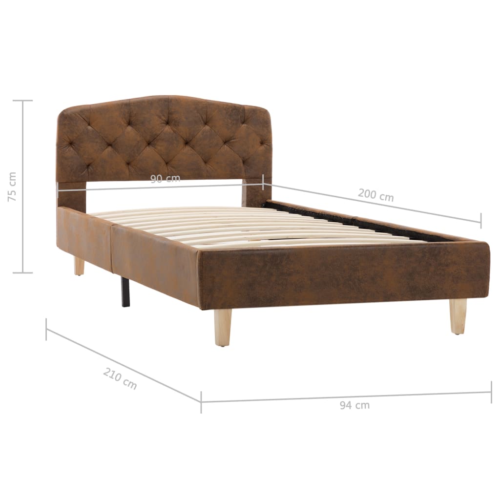 Giroletto Marrone in Similpelle Scamosciata 90x200 cm | homemem39