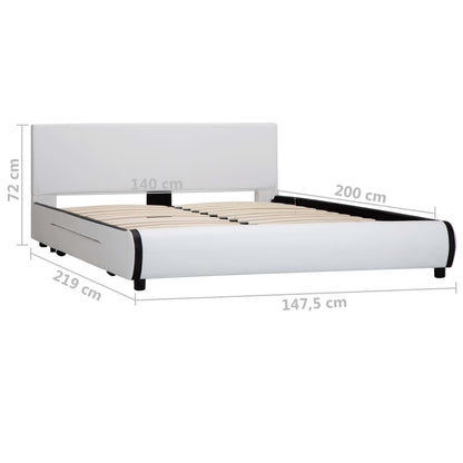 Giroletto con Cassetti Bianco in Similpelle 140x200 cm | homemem39