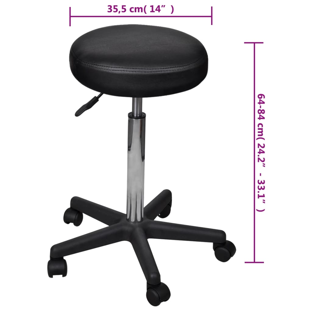 Sgabelli da Ufficio 2 pz Neri 35,5x84 cm in Similpelle | homemem39