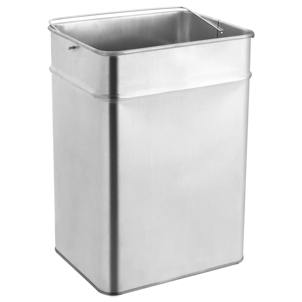 Pattumiera con Posacenere da Albergo 45 L Acciaio Nero - homemem39