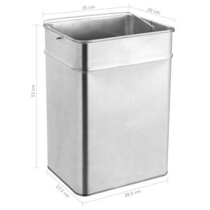 Pattumiera con Posacenere da Albergo 45 L Acciaio Nero - homemem39