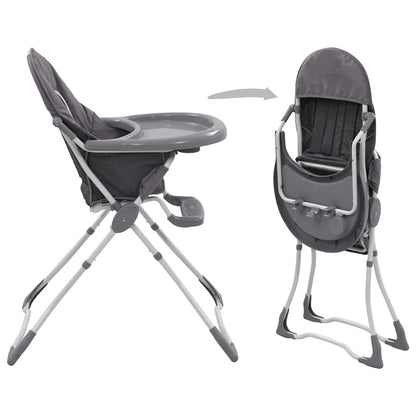 Seggiolone Pappa per Bambini Grigio e Bianco - homemem39