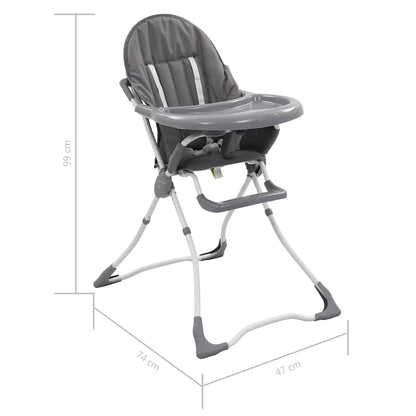 Seggiolone Pappa per Bambini Grigio e Bianco | homemem39