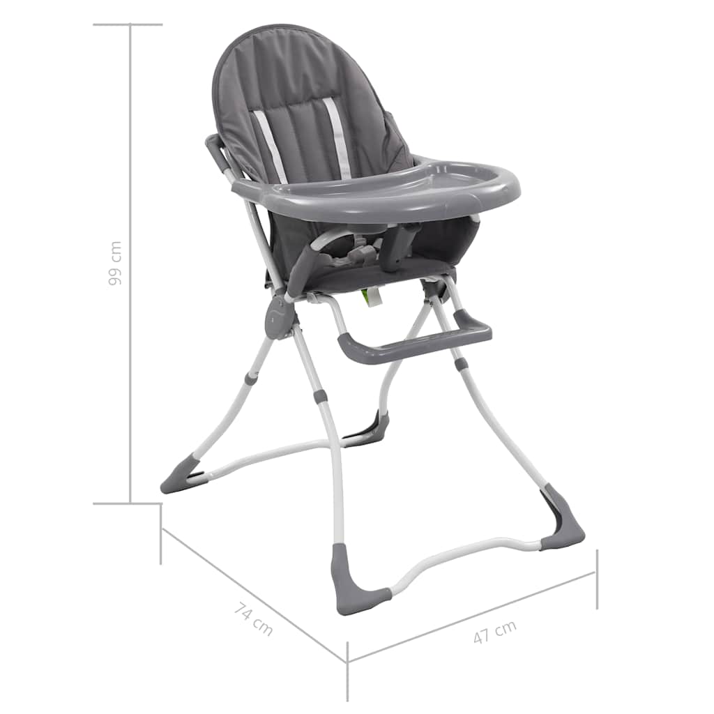 Seggiolone Pappa per Bambini Grigio e Bianco - homemem39