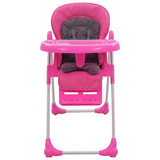 Seggiolone Pappa per Bambini Rosa e Grigio - homemem39
