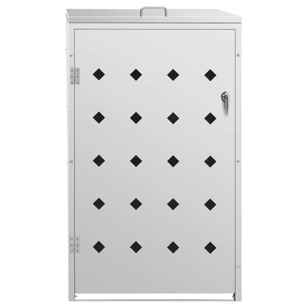 Copribidone per Spazzatura Singolo 240 L in Acciaio Inox - homemem39