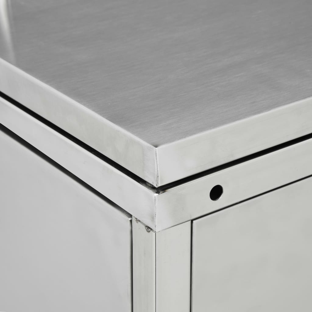 Copribidone per Spazzatura Singolo 240 L in Acciaio Inox - homemem39