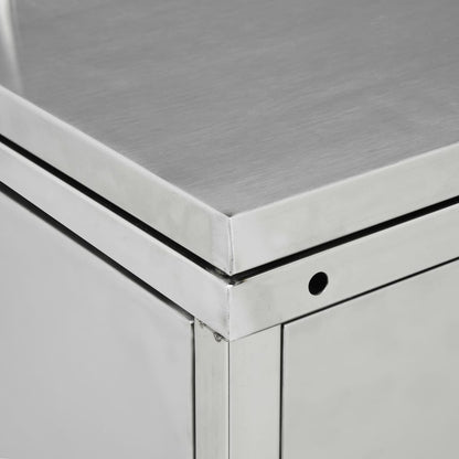 Copribidone per Spazzatura Singolo 240 L in Acciaio Inox - homemem39