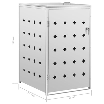 Copribidone per Spazzatura Singolo 240 L in Acciaio Inox - homemem39