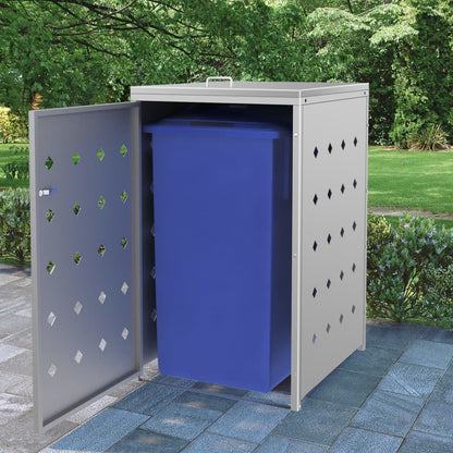 Copribidone per Spazzatura Singolo 240 L in Acciaio Inox - homemem39