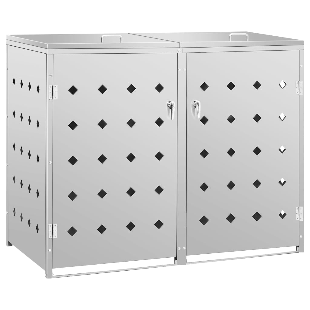 Copribidone per Spazzatura Doppio 240 L in Acciaio Inox - homemem39
