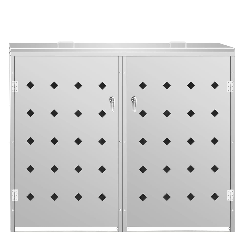 Copribidone per Spazzatura Doppio 240 L in Acciaio Inox - homemem39