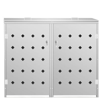 Copribidone per Spazzatura Doppio 240 L in Acciaio Inox - homemem39